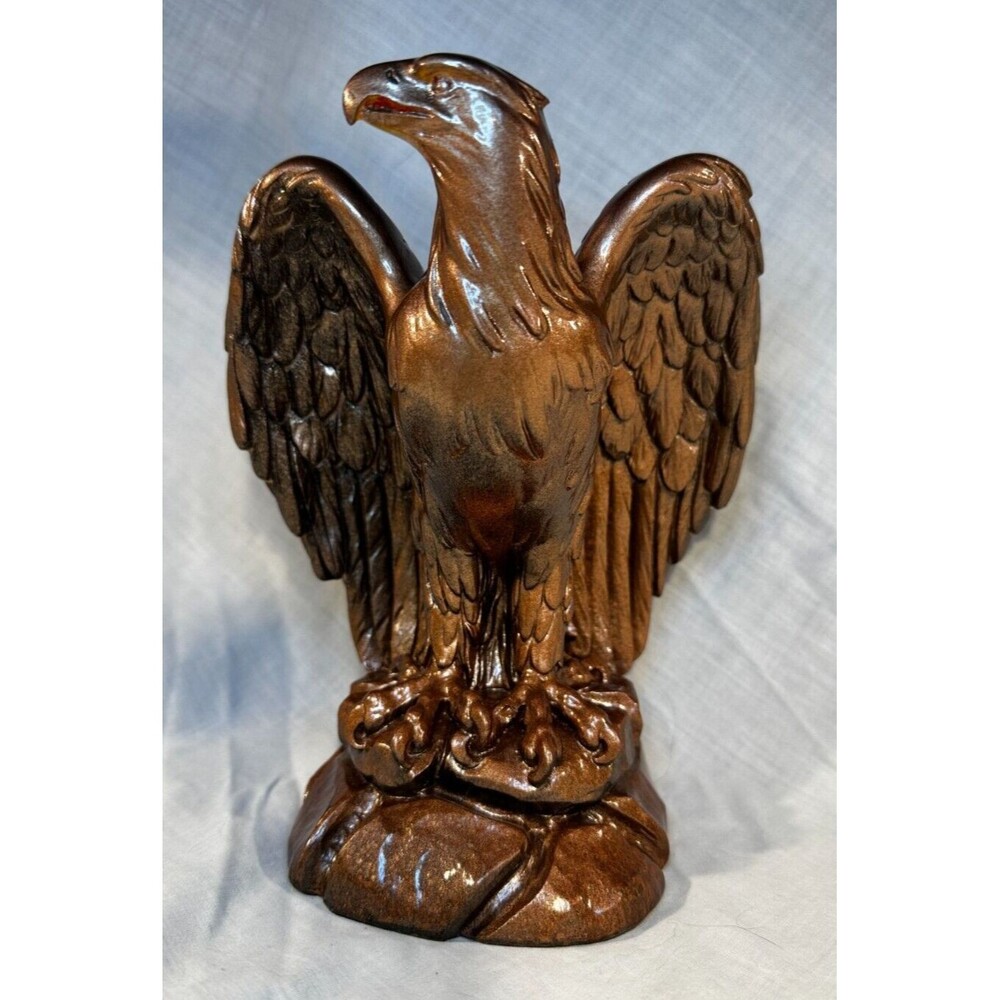 VINTAGE Signed Giannelli Great Eagle 8" Sculpture  w Rare Painted Copper Finish